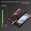 for Samsung Galaxy Z Fold 6 Case with Slim S Pen Holder (2023), Metal Bumper Premium Heavy Duty Shockproof Protective, Hinge Protection, Screen Protector, Rugged Phone Cover 5G, Red