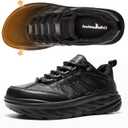 Men's Orthopedic Wide Leather Dress Shoes: Diabetic Arch Support Plantar Fasciitis Comfortable Casual Walking Shoes, Orthotic Flat Feet Work Tennis Sneakers for Swollen Feet and Heel Pain Relief (10.5 Wide, K1-black)