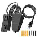 125 VAC Foot Switch, 2 x 6.56 FT Cords, Recessed Foot Pedal Control Switch with 2 Outlet, Recessed Socket with Wire Connector, Hands-Free Control for Temporary Power