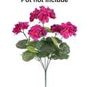 Artificial Geranium Fake Flowers for Outdoors Decoration, 6 Bundles Silk Geraniums Flower UV Resistant Look Real Faux Plants for Outside Planter Front Door Garden Patio Balcony Yard Home, Fuchsia