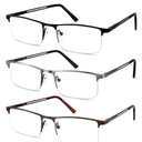 JJWELL 3 Pack Blue Light Blocking Reading Glasses for Men Anti Computer Glare Eyestrain Spring Hinge Readers with Pouches +2.75