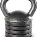 Apex 20lb Adjustable Cast Iron Kettlebell Handle, Compatible with 1” Weight Plates, Up to 50lb Load Capacity for Strength Training, Weightlifting, Home Workouts
