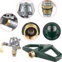 Sprinklers for Yard with Metal Base, Heavy Duty Sprinklers 360 Degree Rotating, Adjustable Zinc Alloy Sprinkler for Yard, Garden, Lawn and Large Areas