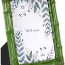 Realyoo 5x7 Picture Frame Bamboo, Photo Frame Resin with Antique Finish for Wall or Tabletop Display Resin Frame for Wedding Anniversary Birthday Holiday Gift Home Office Bookshelf Display, Green
