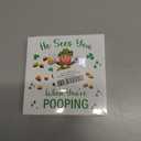 St. Patricks Day Decor Funny He Sees You When You Re Pooping Bathroom Wooden Box Sign,for Bathroom Shelf Washroom Toilet Restroom Shelves Decor 5 x 5 Inches