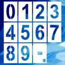 3 Inch Large Number Stencils for Painting - 11 Pack Number Stencil Templates for Curb Address, Cakes, Cookies, Mailboxes and Crafts, Reusable House Numbers Stencils for Wood Signs & Cement Wall Art