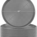 Eccliy 12 Pcs Plastic Plant Saucers Round Plant Tray Large Flower Pot Heavy Duty Planter Water Trays Thick Planter Drip Saucers for Indoors and Outdoors(20 Inch,Gray)