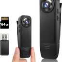 Mini Body Cameras With Audio And Video Recording, POV Camera with 64G Card Body Worn Cam ,Wearable Patrol Video Recording Camcorder With Night Version ,Camcorder for Security Work Records Traveling