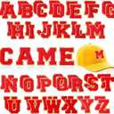 WILLBOND 52 Pcs Self Adhesive Chenille Letter Patches, 2.2/2.8 Inch A-Z Embroidered Alphabet Stickers for Clothes Bags Hats DIY Craft Supplies Christmas Personalized Gifts(Red,2.2 Inch)