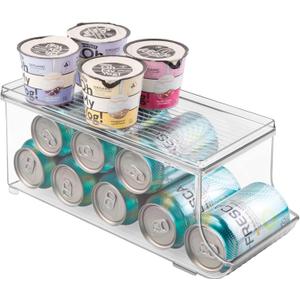 iDesign Soda Can Organizer with Lid for Pantry or Refrigerator - Clear - Made in USA