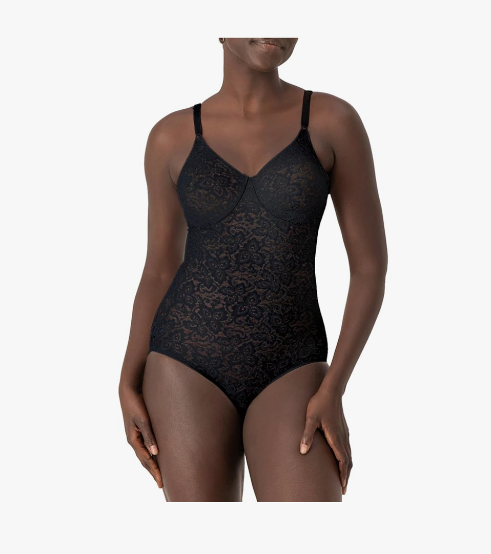 Bali womens Lace Body Shaper, Lace 'N Smooth Firm-control Shapewear, Built-in Underwire Bra 40C