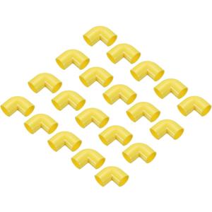 MECCANIXITY PVC Conduit Coupler 90 Degree Elbow Fittings 20mm Yellow Change Direction for Hose Electrical Conduit Pack of 20