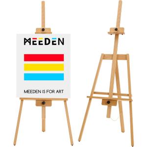 MEEDEN Art Easel Stand for Painting - Beech Wood Adjustable Easel Painting Holds Canvas up to 43" - Wooden Artist Easel for Adults Paint Wedding Sign Poster Display - Natural