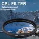 52mm CPL Filter for Phone,Compatible for iPhone 15 14 13 12 11,Motorola,Google Pixel and Other Smart Phones (Black)