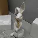 Fun Express 15.5 Inch Tall Rustic Easter Rabbit Figurine - Premium Farmhouse Easter Decorations for Home | White Bunny Statue for Spring Decor, Table Centerpiece & Mantel Display