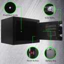 Key and Electronic Security Safe Box Digital Deposit Box for Home Office Hotel Business Lock Box for Cash Jewelry Storage (Black, 0.17 Cubic Feet)