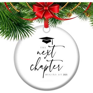 The Next Chapter Begins in 2025  Graduation Ornament for High School & College Grads | Class of 2025 Keepsake | Inspirational Gift for Grads Starting New Adventures (V1)