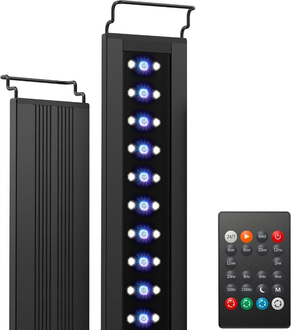 NICREW C10 24/7 LED Aquarium Light for Plants, 48-60 Inches, Full Spectrum Fish Tank Light with Timer, Brightness Adjustable