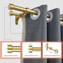 Double Curtain Rods with Aluminum End Cap and Full Surround Brackets,1"Front and 5/8" Back Rod,Adjustable between 72 to 144 Inches (6-12 Feet), Brass Double Window Drapery Rod