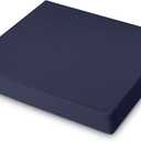 DoubleFill 1 Pcs Outdoor Ottoman Cushion 23"x19"x3" Waterproof Fade Resistant Outdoor Footstools Cushion Removable Patio Ottoman Cushions with Adjustable Fixing Strap for Stool (Navy Blue)