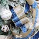 Navy Blue Velvet Wired Christmas Ribbon 4 Inch Extra Wide Thick Blue and Gold Glitter Holiday Ribbon  10-Yards Roll for Tree Decorations, Gift Wrapping, Wreaths, and DIY Crafts