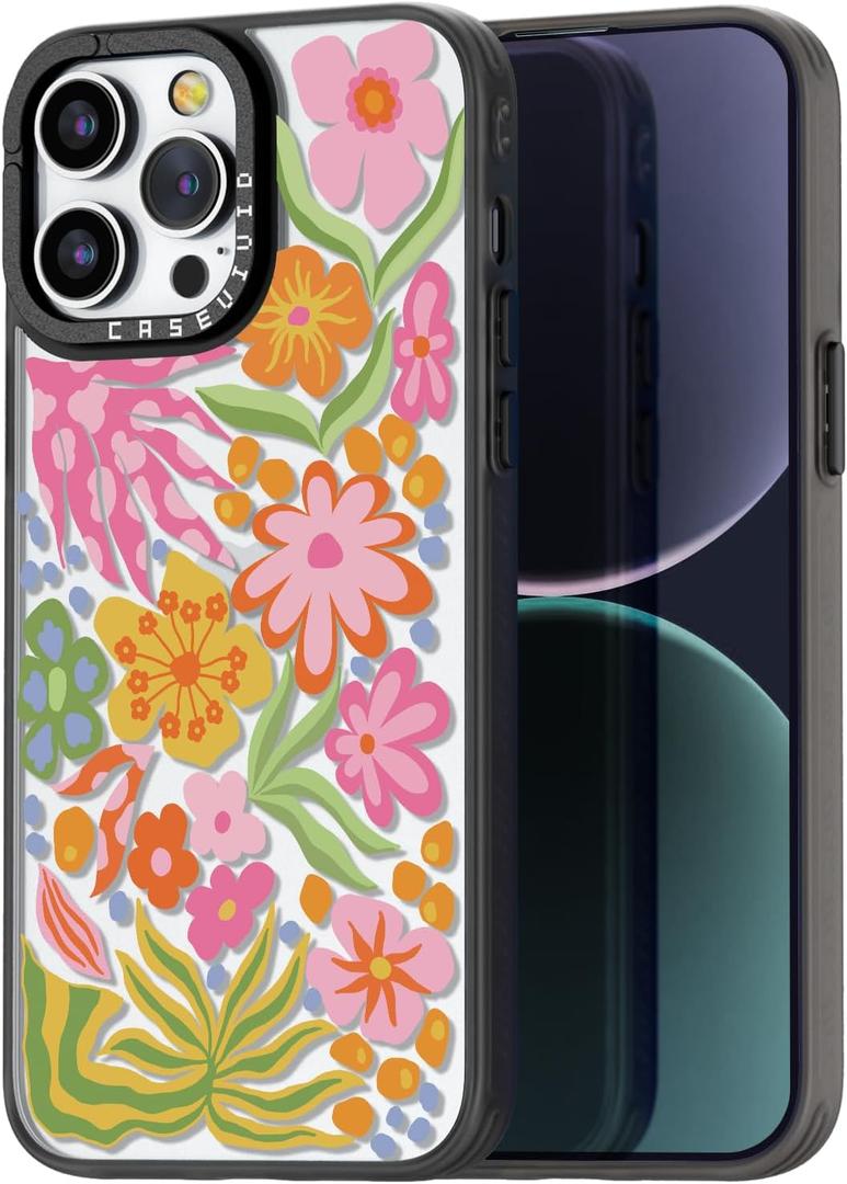 Compatible for iPhone 13 Pro Case Cute Aesthetic - Durable Fashion Funny Phone Case - Girly Passion Flower Pattern Print Cover Design for Woman Girl 6.1 inches Black Compatible for iPhone 13 Pro Case Cute Aesthetic - Durable Fashion Funny Phone Case - Girly Passion Flower Pattern Print Cover Design for Woman Girl 6.1 inches Black