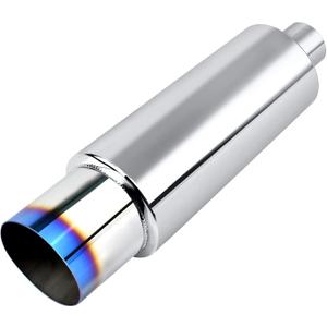 EVIL ENERGY Exhaust Muffler,Stainless Steel Exhaust Tip,Universal 18.5" Length (Burnt,2.5" Inlet 4" Outlet)