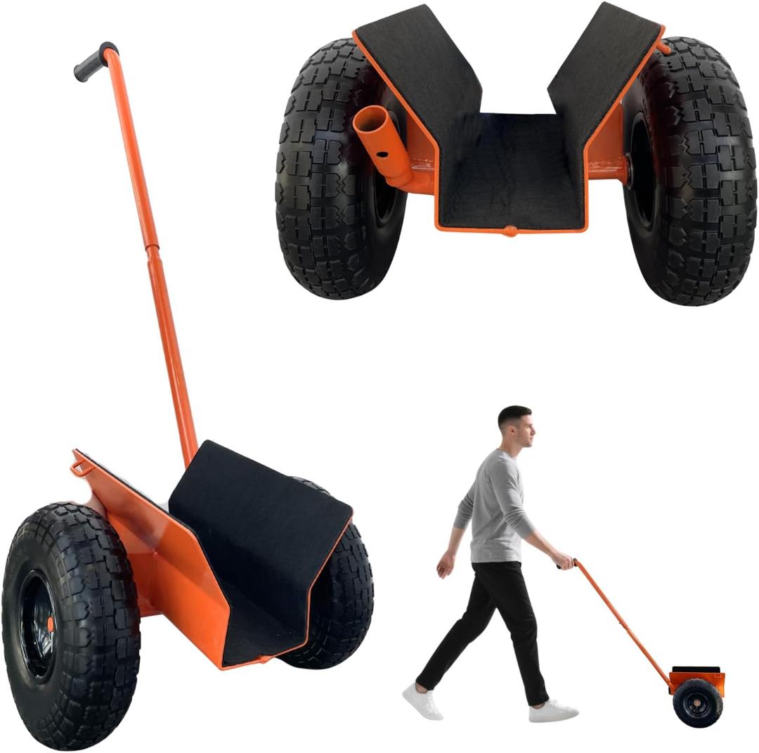Heavy Duty Panel Dolly, All-Terrain Slab Dolly with 1000 LB Weight Capacity,10-inch Wheels (Orange Solid Tires)-Patent Pending