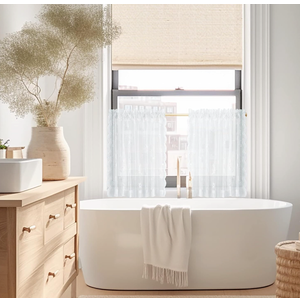 WestWeir Black Lace Curtains - Sheer Lace Curtains with Scalloped Edges, Pearls Dcor Vine Floral Pattern, Light Filtration & Easy Maintenance for Bedroom, Living Room, Halloween, 55 x 63 Inch Length