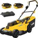 Electric Lawn Mower Cordless,15-Inch Lawn Mower with 2pcs 4.0Ah Batteries and Charger,2-in-1 Electric Mower with 6-Position Height Adjustment & Foldable Handle