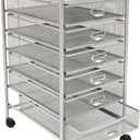 6-Tier Rolling File Cart with Mesh Drawers - 66 lb Capacity Mobile Storage for Office & Home, Includes Labels & 4 Wheels