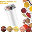 Electric Herb Grinder 200W Powerful Fast Grinding for Dry Spices Flower Buds with Brush, Easy On/Off One-Touch Push Button Powder Grinder Perfect For Herbs, Spices, Nuts, Grains and Coffee Beans