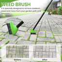 3 in 1 Weeding Wire Metal Brush Tools, Concrete Scrub Deck Brush with Long Handle for Moss, Tough Stains on Paving, Garden, Patio, Pool