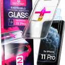 Screen Protector for iPhone 11 Pro (2Pack), Easy Auto-Align Install Kit, 5.8" Tempered Glass, 9H Hardness, Ultra HD Clear, Case Friendly, EasyShield