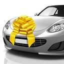 Mifflin-USA - Big Car Bow - Matte Yellow, 18 Inch - Giant Gift Bow for Birthday, Christmas - Huge Car Décor