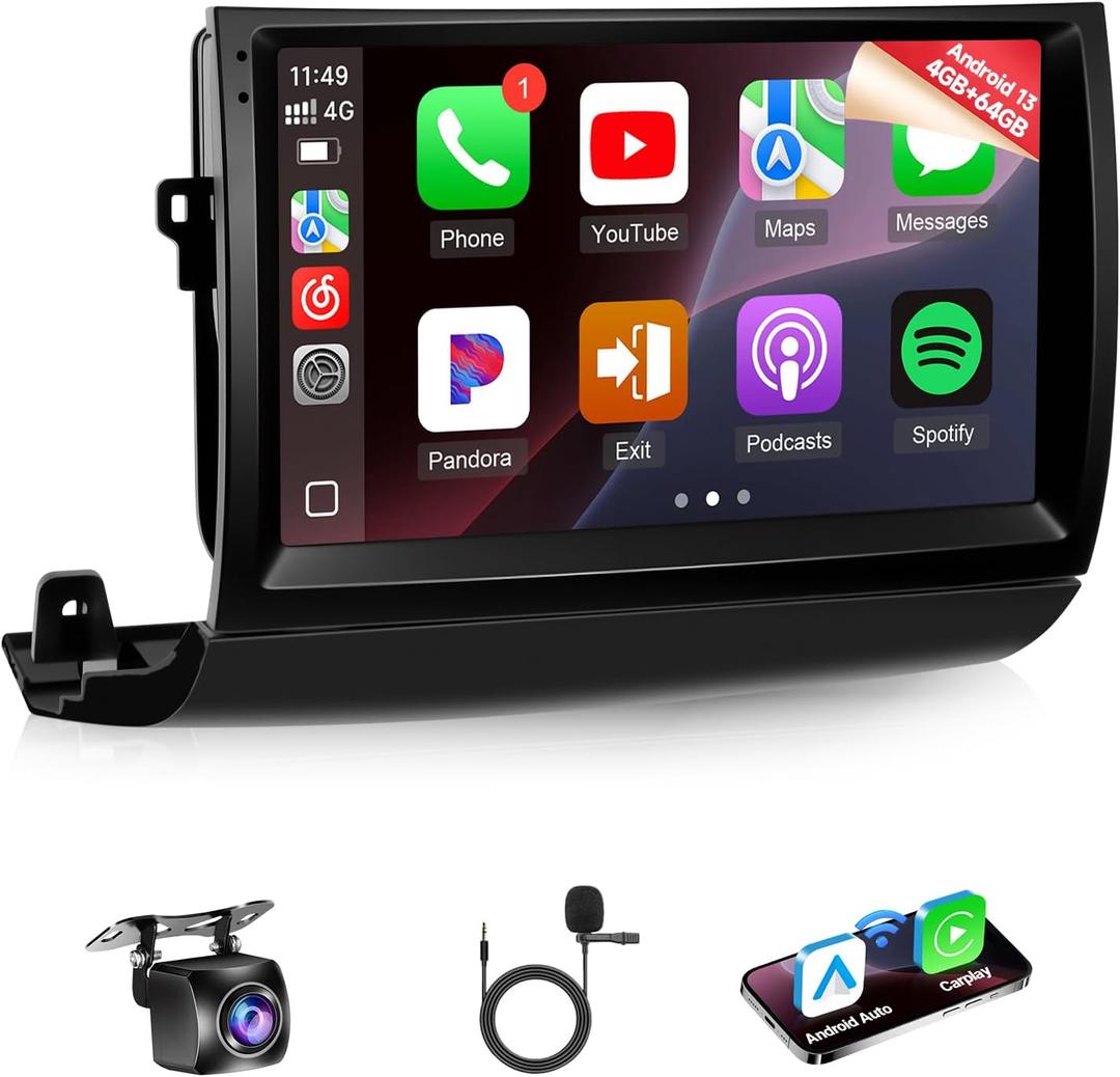 Naifay 8Core 4+64G Android13 Car Stereo for Toyota Prius 2004-2009(Fit J.B.L) with Wireless Carplay Android Auto, 9" IPS Touchscreen for Prius Bluetooth/Wi-Fi/FM/GPS/SWC/MIC