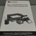 EasyPAG Desk Organizers and Accessories 5 Pieces Office Supplies Set - 2 Tier Paper Tray, Pencil Organizer for Desk, Mail Sorter Countertop, Business Card Holder and Sticky Note Holder, Black