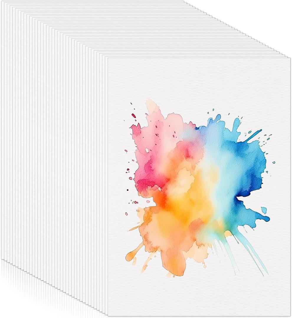 300 Sheets Watercolor Paper, 140 lb/300 GSM Cold Press Watercolor Paper Bulk White Water Color Paper Cotton Paper for Kids Child Students Adults Artists Beginners Drawing Gift Cards(5 x 7 Inch)