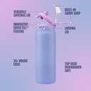 Ello Pop & Fill 18oz Stainless Steel Kids Water Bottle with Quick Fill Lid | Vacuum Insulated BPA Free Bottle with Leak Proof Straw and Chug Lid, Dishwasher Safe, Gift For Kids Teens, Lavender Fields