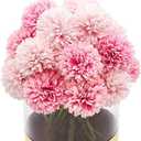 20Pcs Artificial Fake Flower Plants Silk Chrysanthemum Ball Hydrangea Arrangements Wedding Bouquets Decor Home Kitchen Garden Party Table Floral DIY (Light Pink&Dark Pink)