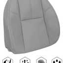 NLQR Front Driver or Passenger Top Back Replacement Seat Cover Light Titanium Gray 833 Microfiber Leather Compatible with Chevy Silverado Tahoe Suburban Avalanche GMC Sierra Yukon XL 2007-2014