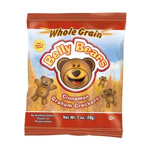 Readi-Bake BeneFIT Whole Grain Belly Bears Animal Cracker Snacks, Cinnamon Graham, Fun-to-Eat Single Serve Pouches, No Artificial Colors or Flavors, 1 Ounce (Pack of 200), No BBD