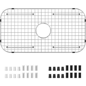 Sink Bottom Grid 27-1/2" x 14-1/4", Centered Drain with Corner Radius 3-1/2", stainless steel sink grid for sink protectors