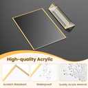 Gold Frames 8X10 Double-Sided Gold Picture Frames Tabletop Acrylic Sign Holder for Wedding Table Number Holder Menu Holder Flyer holder Diaplay Stand with Removable Dot Stickers -3 Pack
