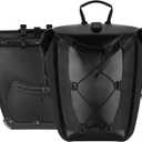 25L Bike Panniers, 2 Pack Waterproof Bicycle Rear Rack Saddle Bag with Large Capacity, Durable Luggage Storage, Bicycle Rear Rack Seat Trunk Bag, for Road Mountain Cycling Traveling Commuting
