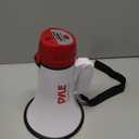 Pyle 20W Megaphone Bullhorn - 5.4'' x 8.6'' Portable Megaphone, Projection Range Up to 800 Sq. Yards, Voice Talking & Siren Alert, Shoulder Strap, Battery Operated, (White)