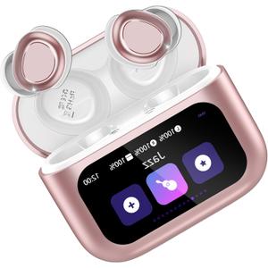 Touch Screen Sleep Headphones, Small Design Mini Sleep Earbuds for Side Sleepers with Sleep Mode, Sleep Earphones Clear Calls, Raspberry Pink