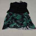 Girls Tankini Swimsuits Two Piece Tropical Print Pleated Bathing Suit with Ruffle Drawstring Skirt Swimwear 9-16T (15-16 Years)