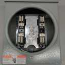100a, 4 Jaw Meter Base Meter Socket, 600v 1 Phase 3 Wire Ringless Type, with Horn Bypass, Suitable for Overhead/Underground Feed (8.7 x 7.5 x 3.2 Inch)