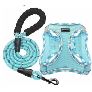 haapaw Dog Harness with Leash Set, No Pull Adjustable Reflective Step-in Puppy Harness with Thickened Padded Vest for Extra-Small/Small Medium Dogs
